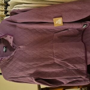 Eddie Bauer Women's Plum Quilted Top With Kangaroo Pocket